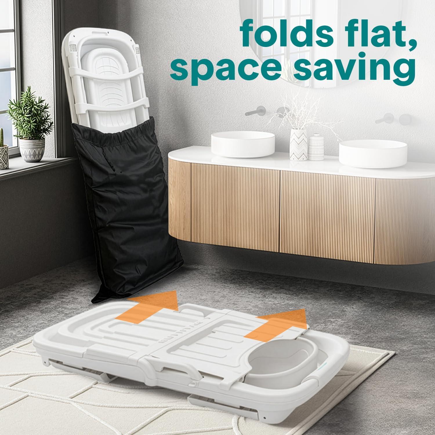 Bañera Portátil SereneLife 150 cm Plegable para Spa y Hielo