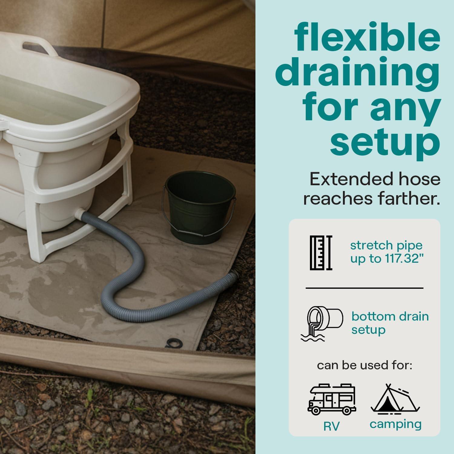 Bañera Portátil SereneLife 150 cm Plegable para Spa y Hielo