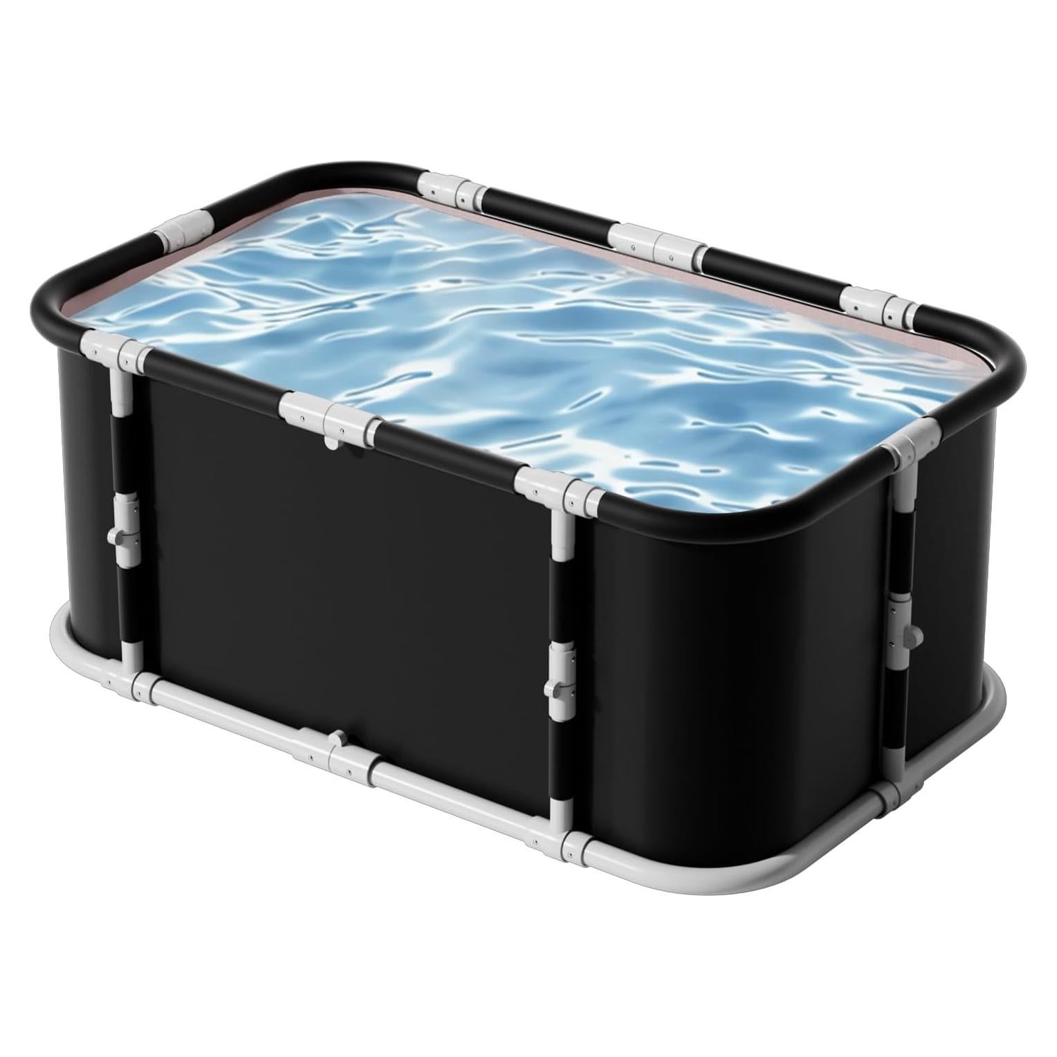 Bañera Plegable Simcat 1.2m Negra con Cojín y Drenaje