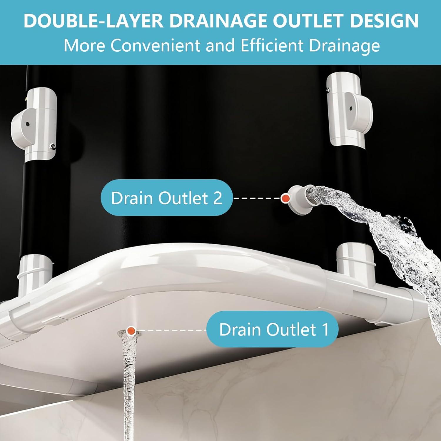 Bañera Plegable Simcat 1.2m Negra con Cojín y Drenaje