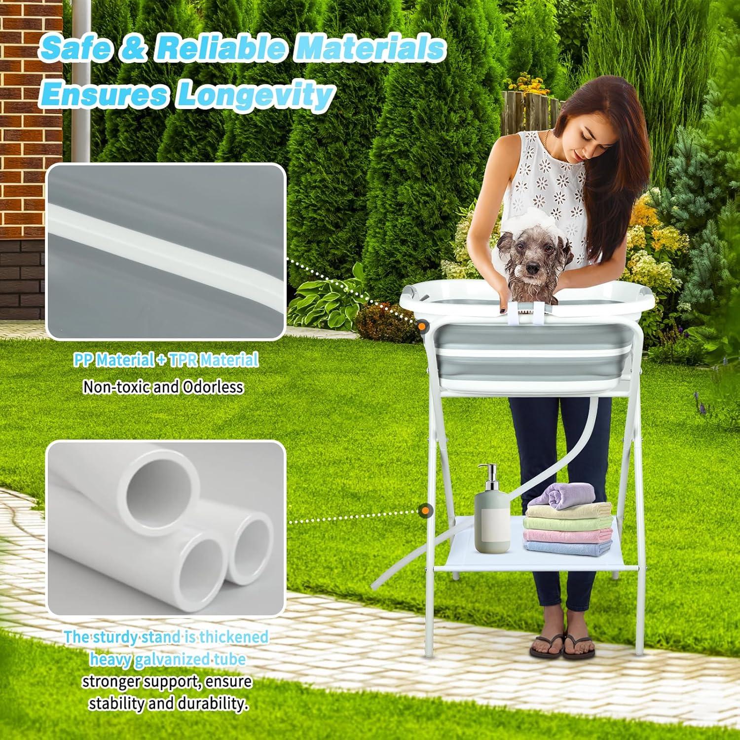 Estación de Baño Elevada FHTONGE para Perros 65x44cm