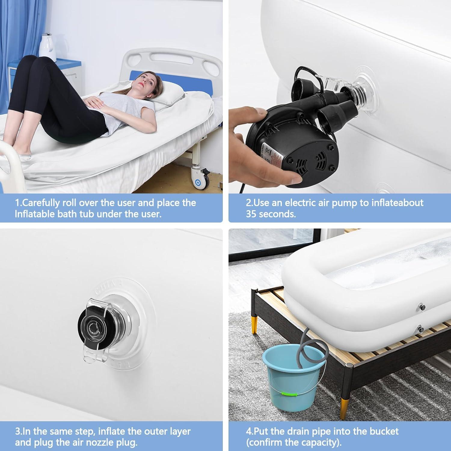 Bañera Inflable Médica LOKFEHRE 203x91x34cm Blanca