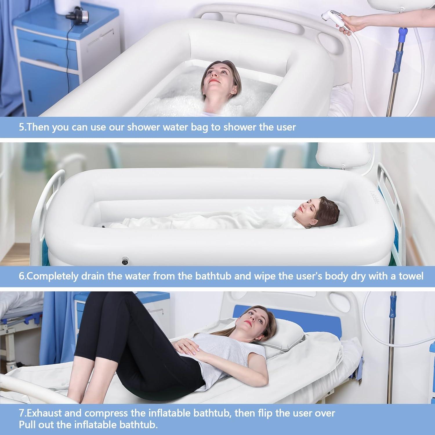 Bañera Inflable Médica LOKFEHRE 203x91x34cm Blanca