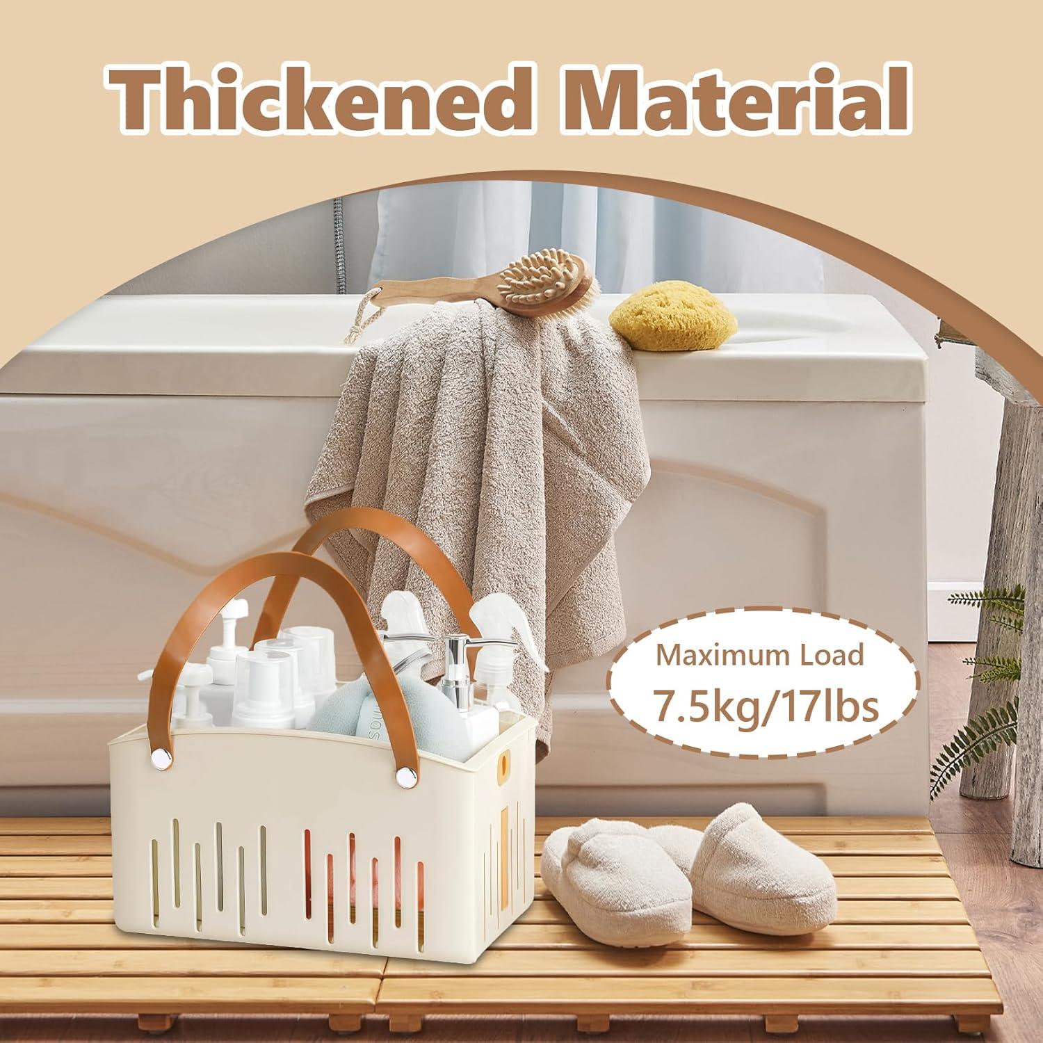 Caddy de Ducha Plegable Msiud Crema con Divisores Removibles