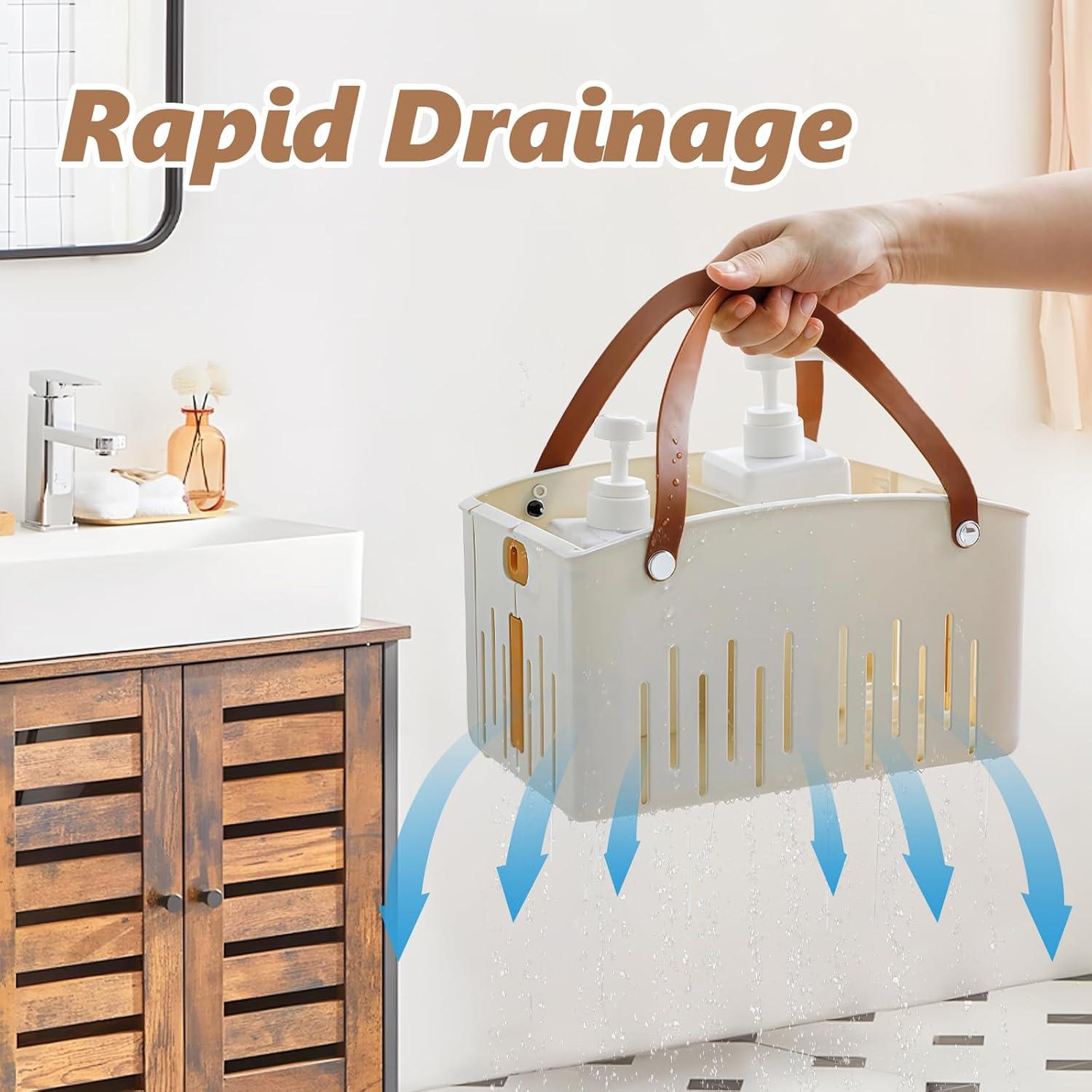 Caddy de Ducha Plegable Msiud Crema con Divisores Removibles