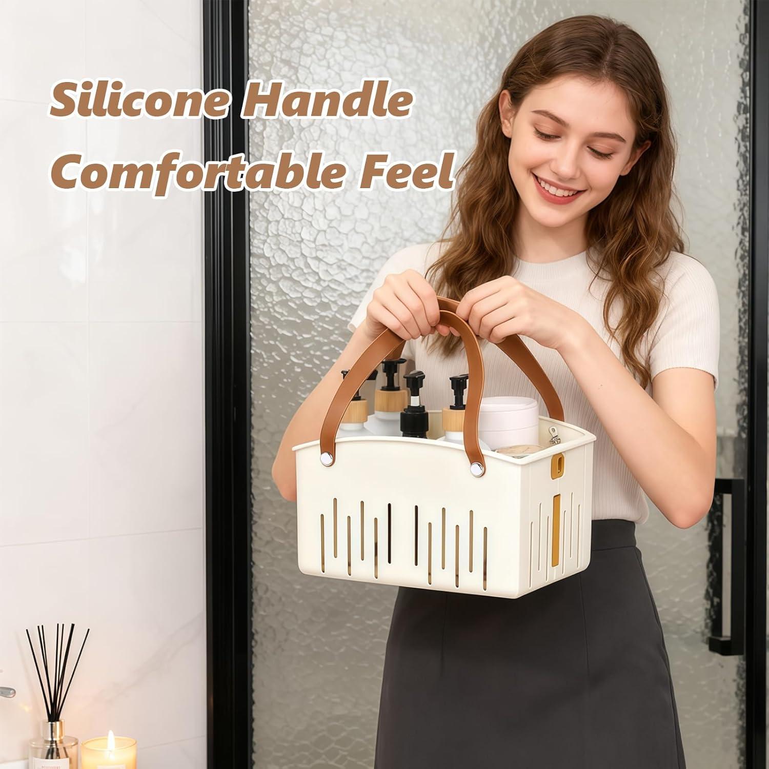 Caddy de Ducha Plegable Msiud Crema con Divisores Removibles