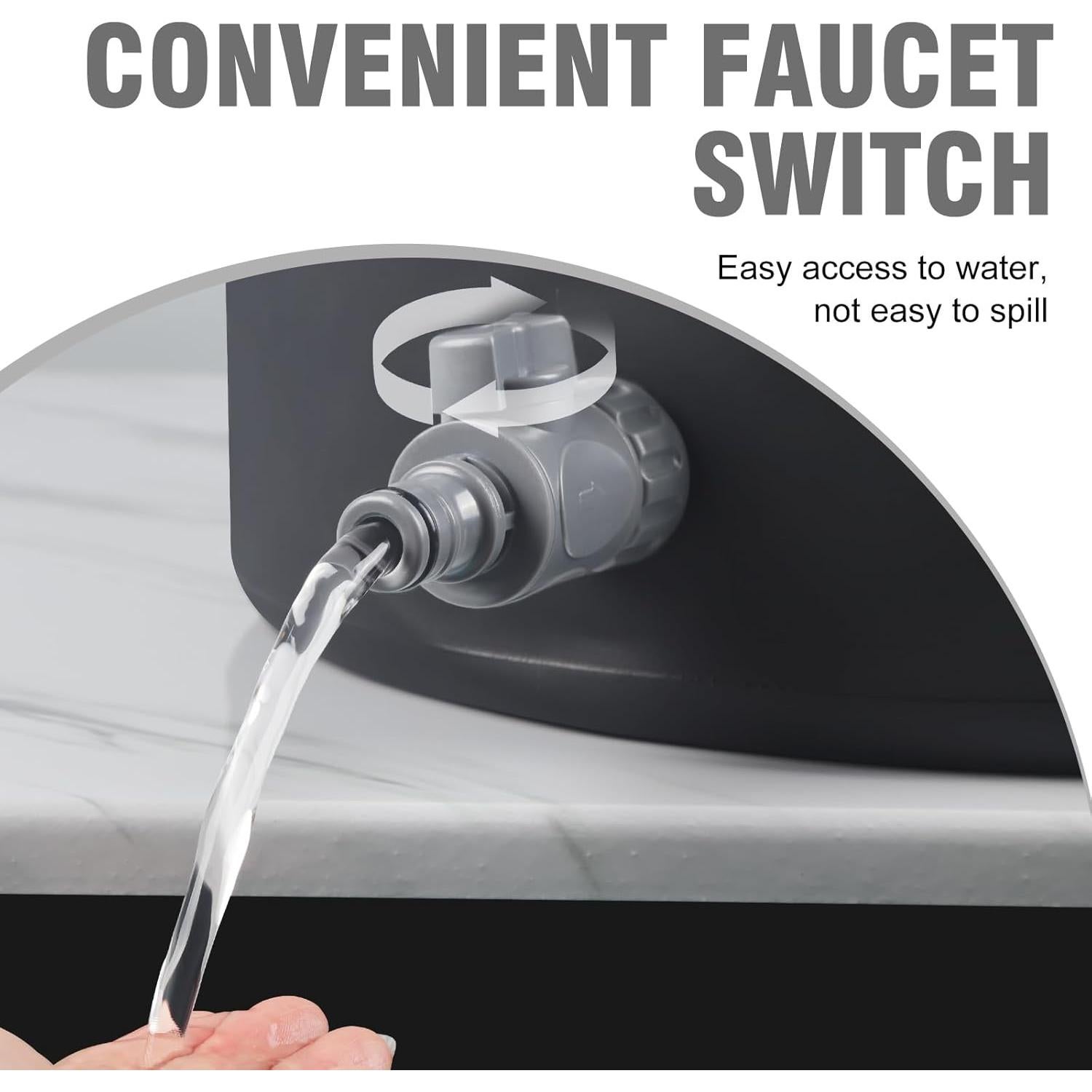 Cubeta Plegable Spopal 20L, Contenedor Multifuncional Negro