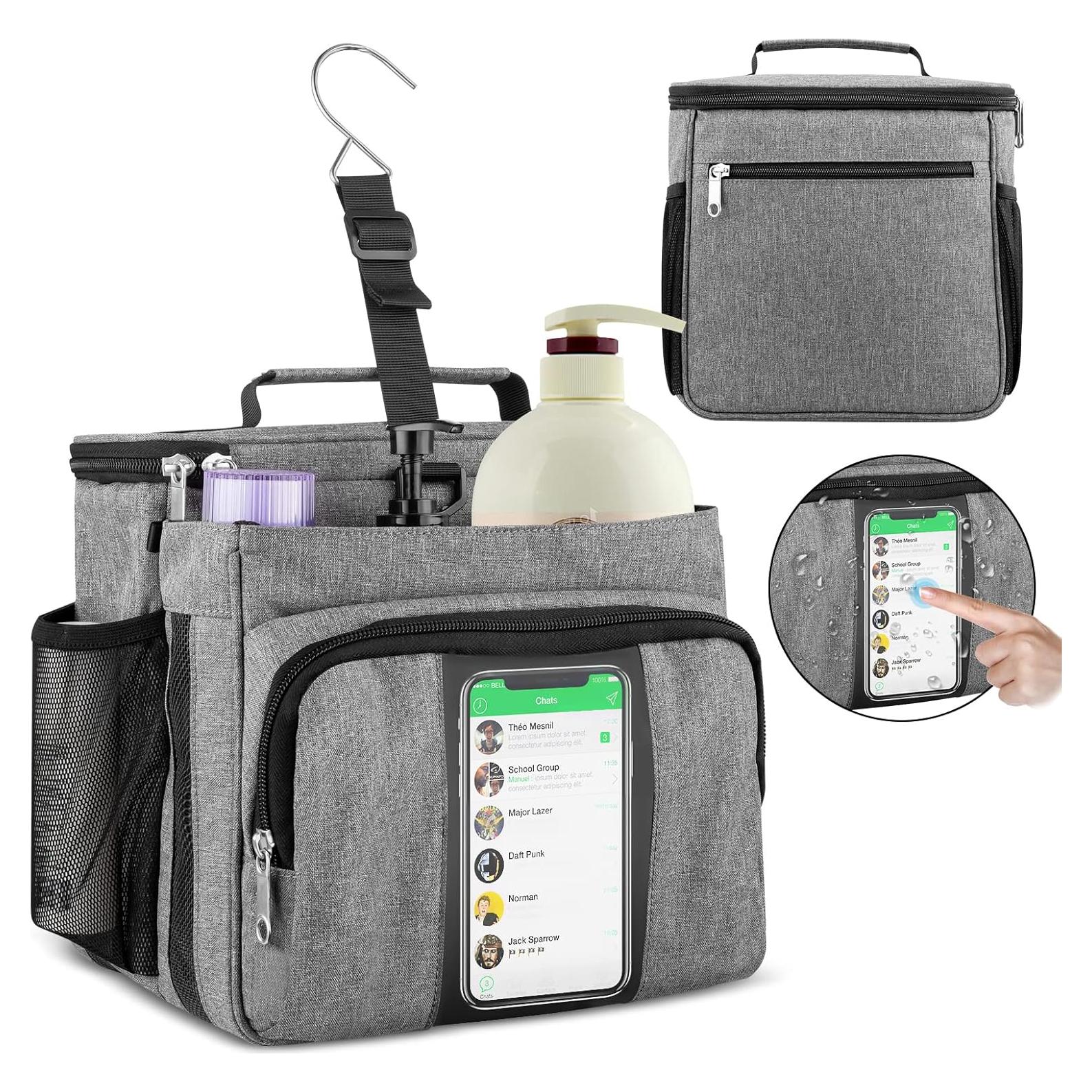 Bolsa de Ducha Portátil Bukere Gris, Gran Capacidad, Secado Rápido