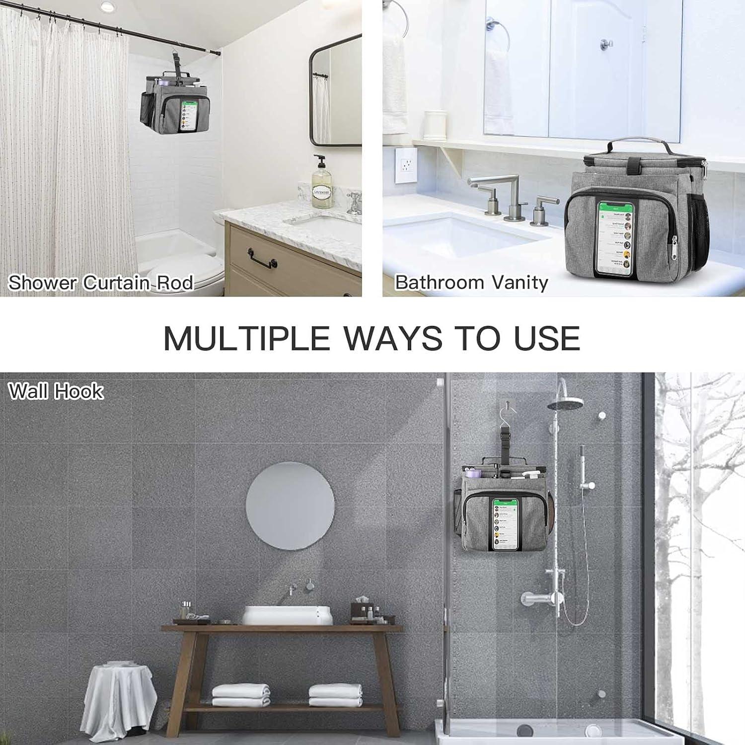 Bolsa de Ducha Portátil Bukere Gris, Gran Capacidad, Secado Rápido