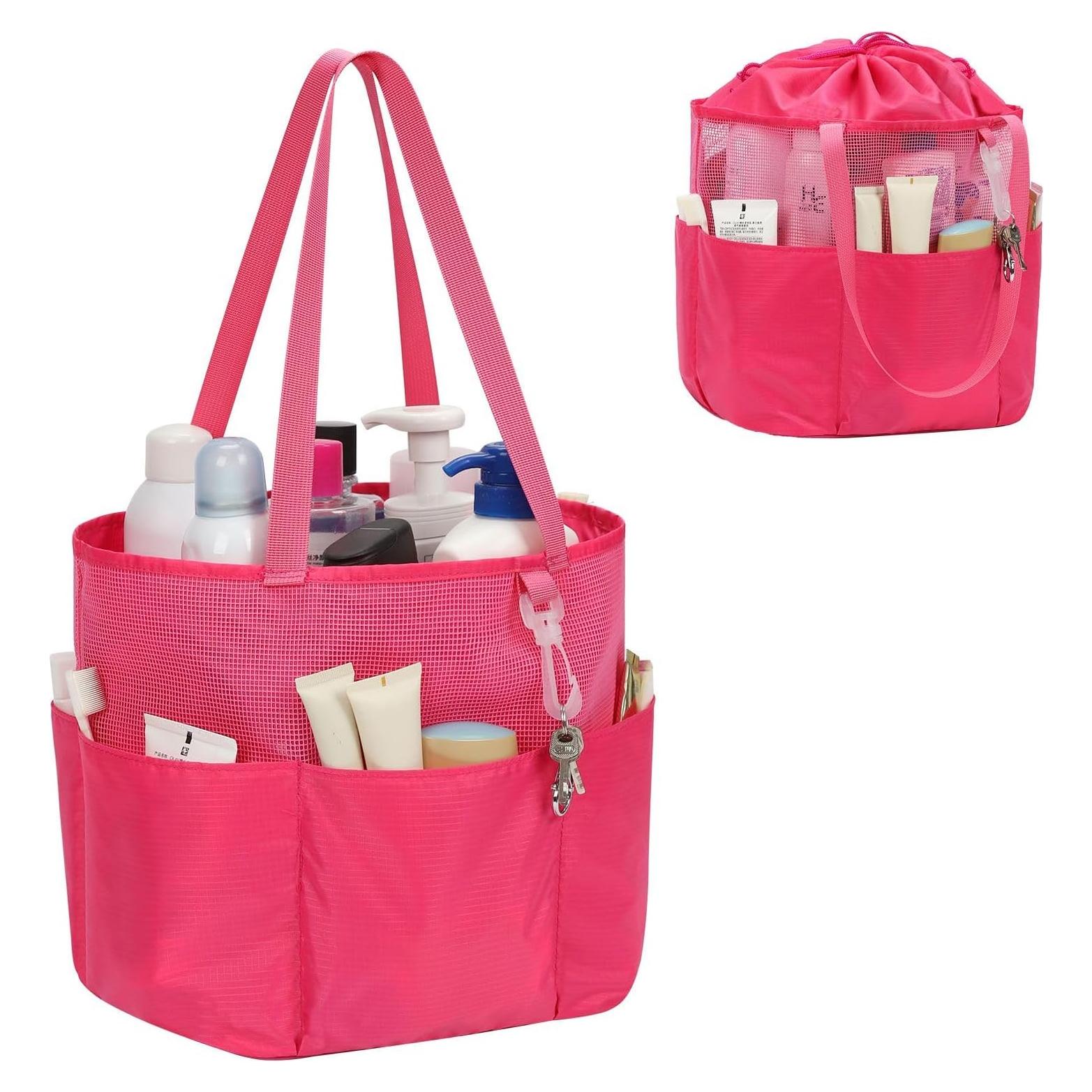 Caddy de Ducha Portátil Onemoky Rojo Rosa 24x21x24.5cm