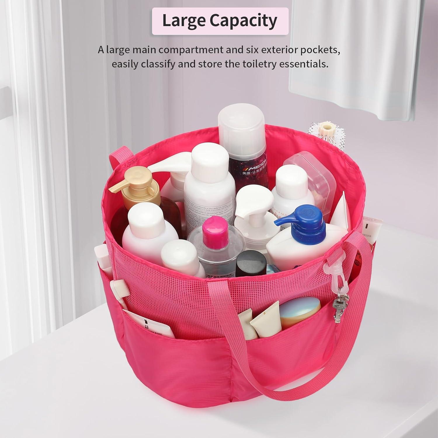 Caddy de Ducha Portátil Onemoky Rojo Rosa 24x21x24.5cm