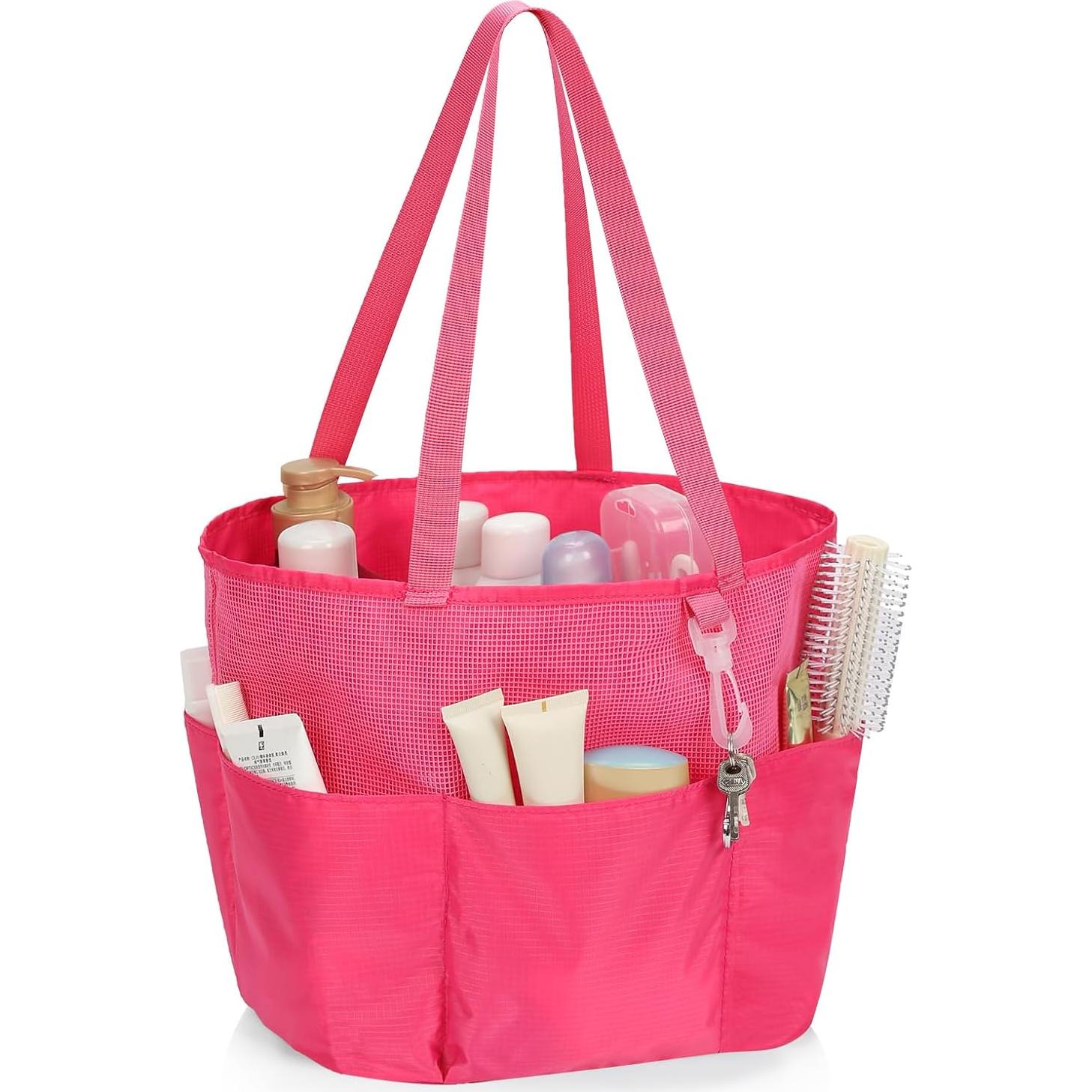 Caddy de Ducha Portátil Onemoky Rojo Rosa 24x21x24.5cm