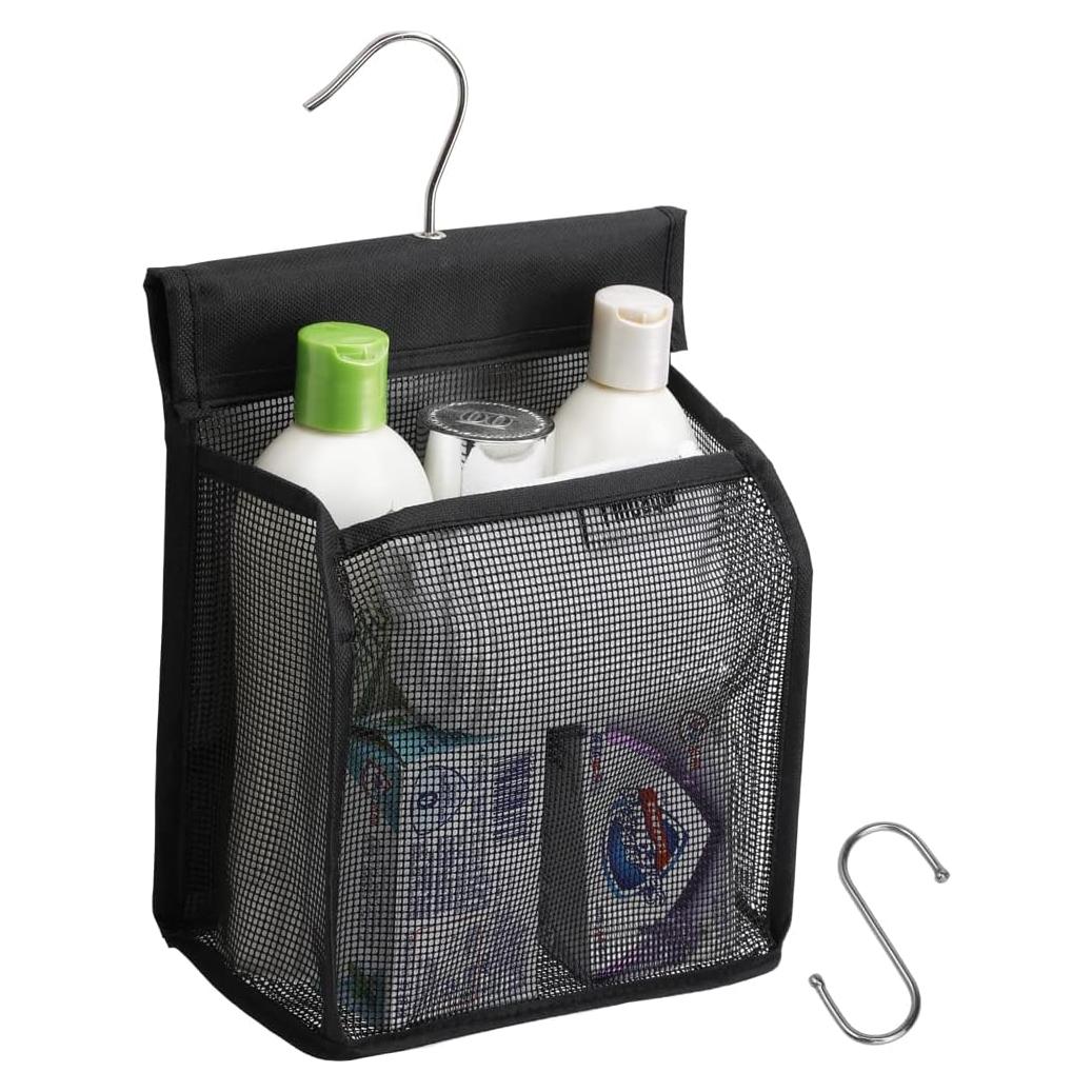 Organizador de Ducha ALYER de Malla Colgante Negro 22.86x19.81cm