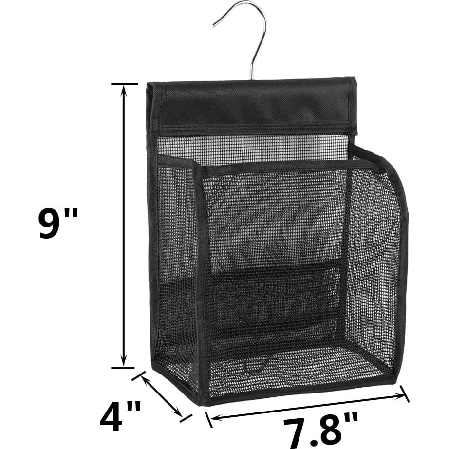 Organizador de Ducha ALYER de Malla Colgante Negro 22.86x19.81cm
