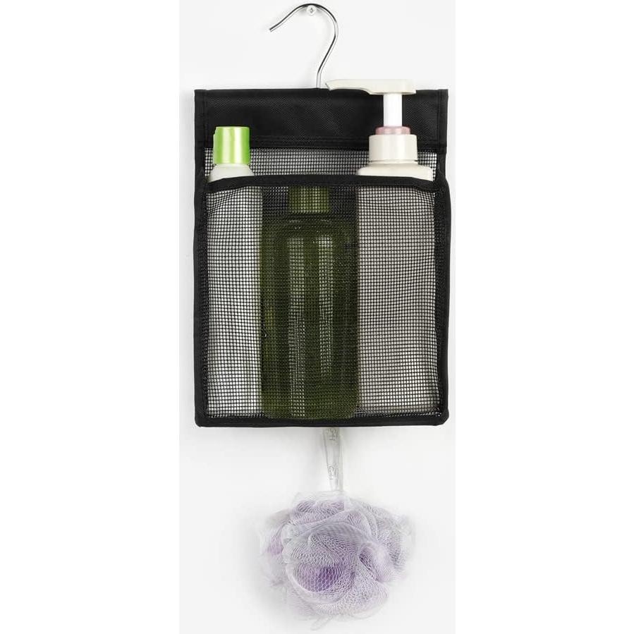 Organizador de Ducha ALYER de Malla Colgante Negro 22.86x19.81cm