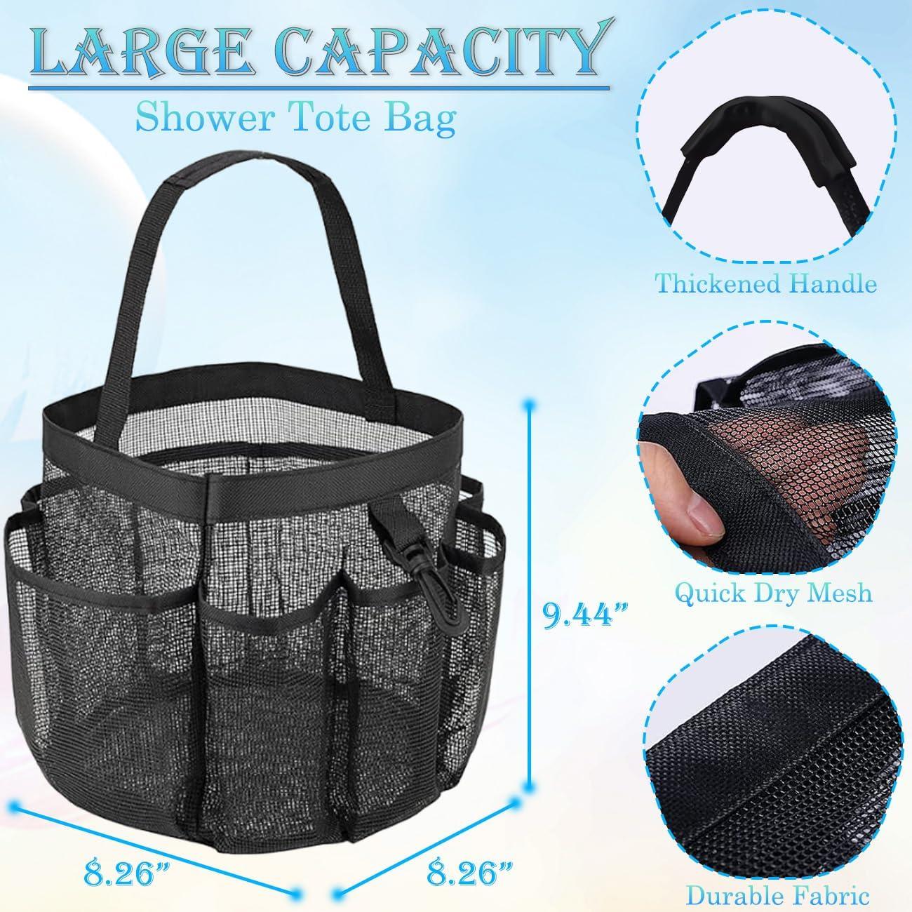 Caddy de Ducha DOLRRCM Negro 8 Bolsillos Secado Rápido