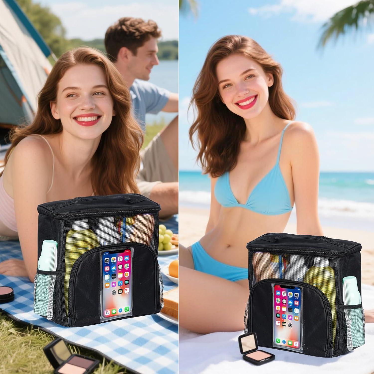 Bolsa de Ducha Portátil Universitaria Caddy Impermeable Negra 25x14x25cm