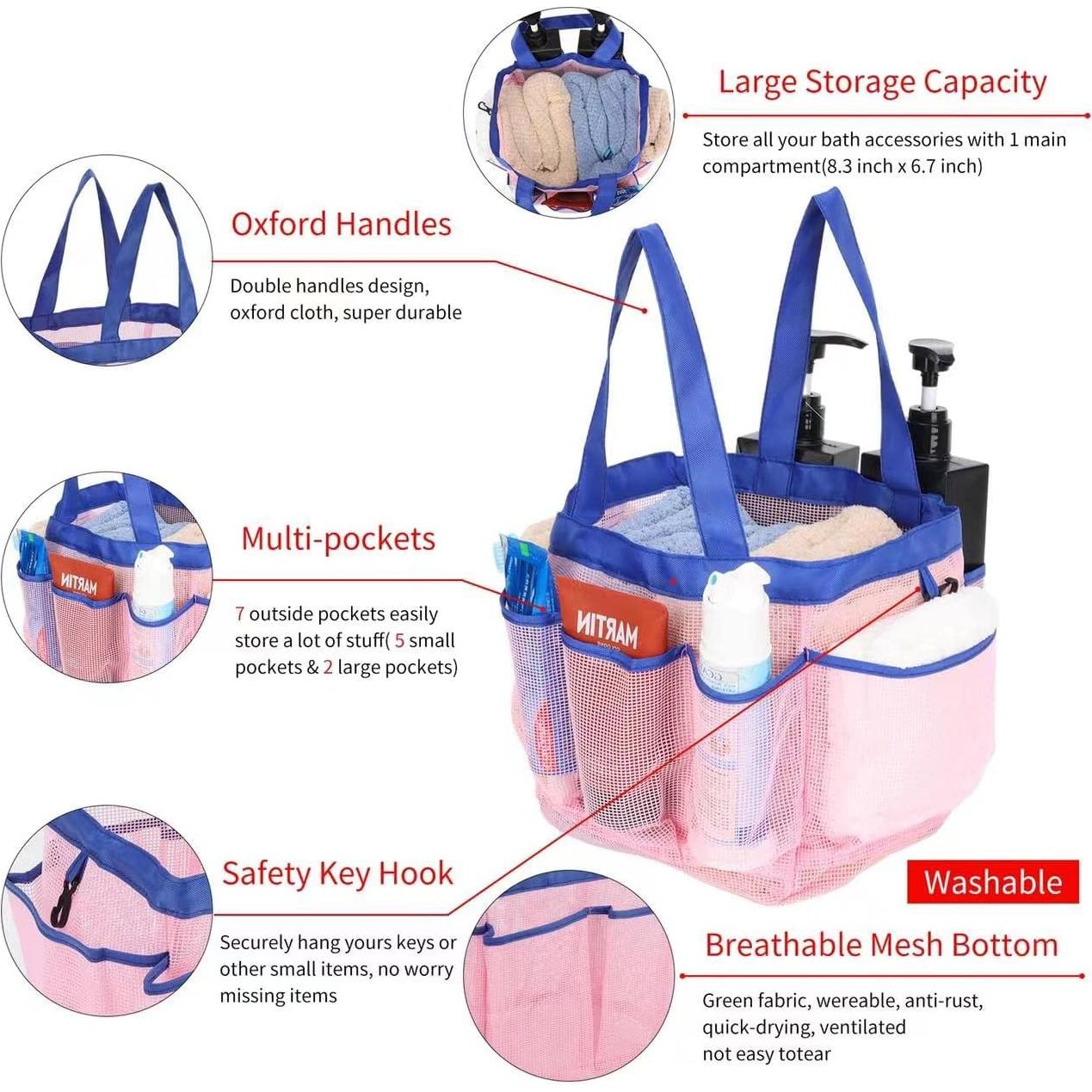 Caddy de Ducha de Malla Nvatorfox 2 Pack Azul Zafiro