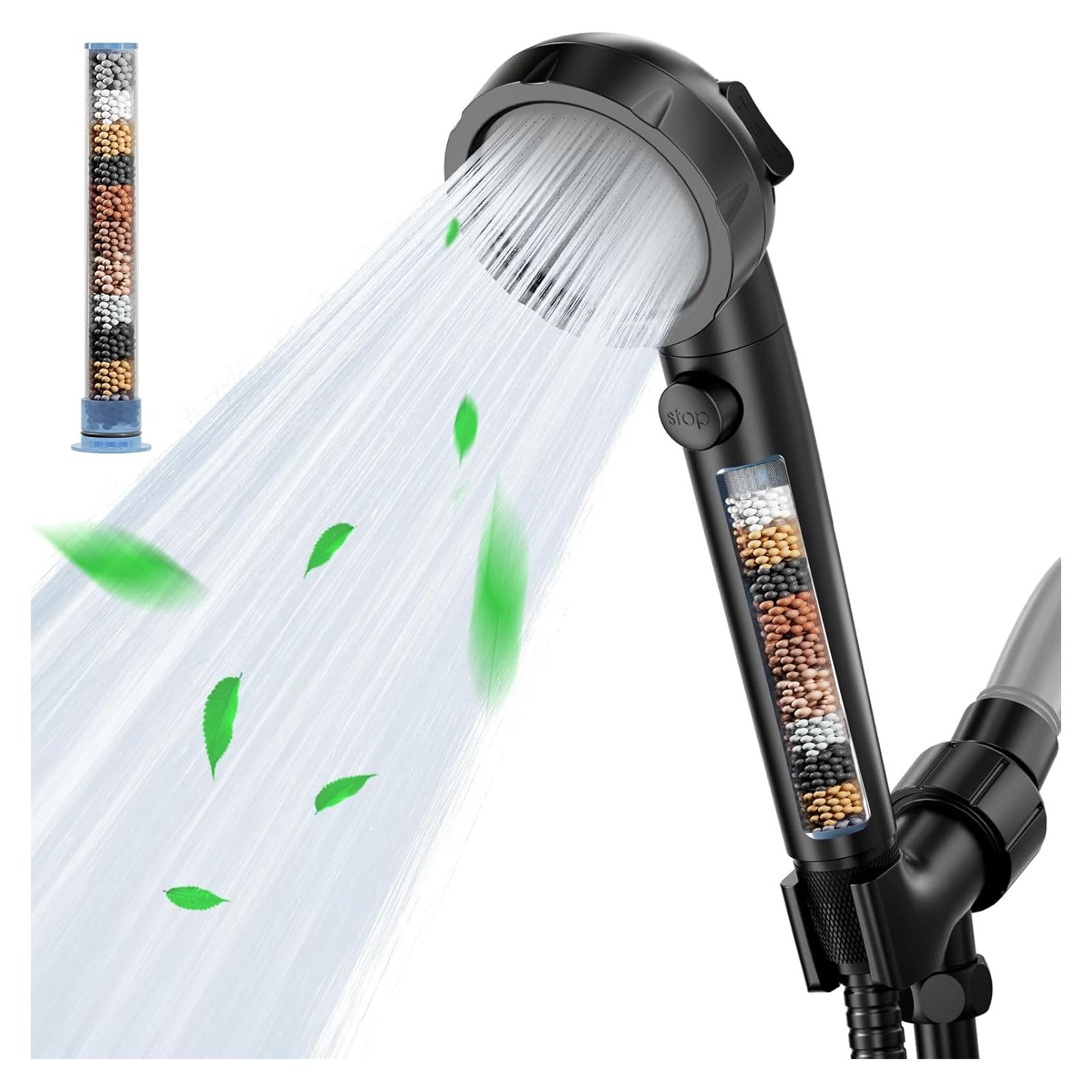 Cabezal de Ducha KAIYING Filtrado Alta Presión 3 Modos Negro
