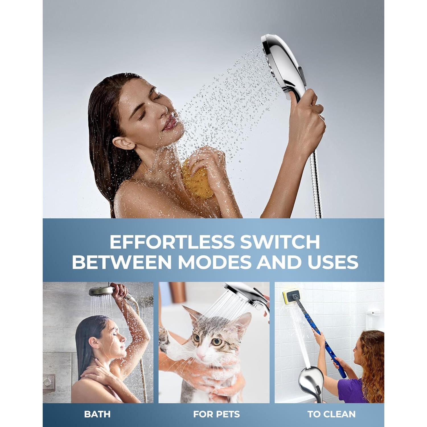 Cabezal de Ducha Filtrado Egretshower 2-en-1 Alta Presión