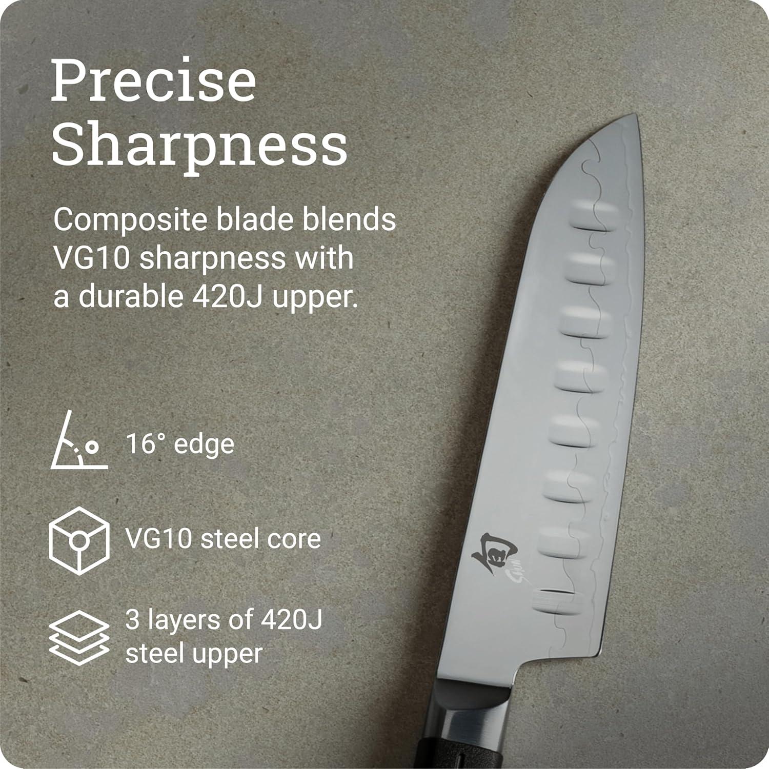 Cuchillo Santoku Shun Sora 13.97 cm Acero Inoxidable