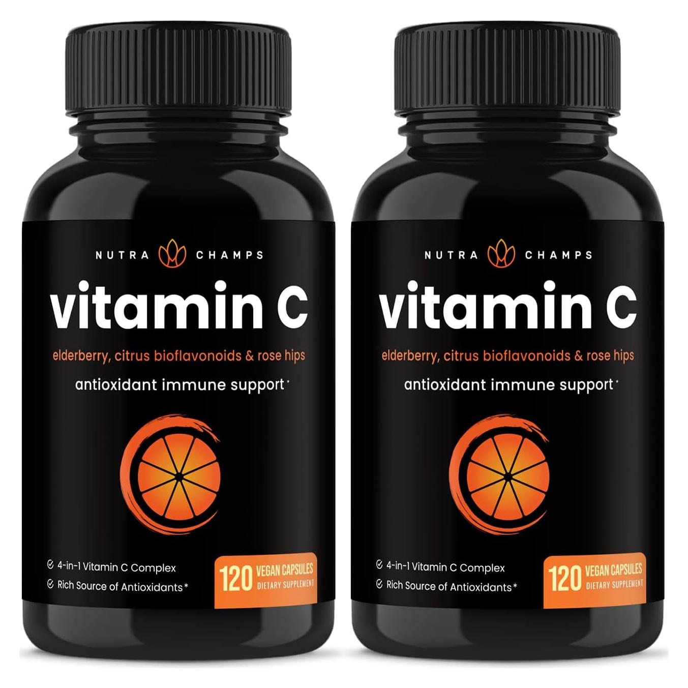 Vitamina C 1000mg NutraChamps - 120 Cápsulas Veganas
