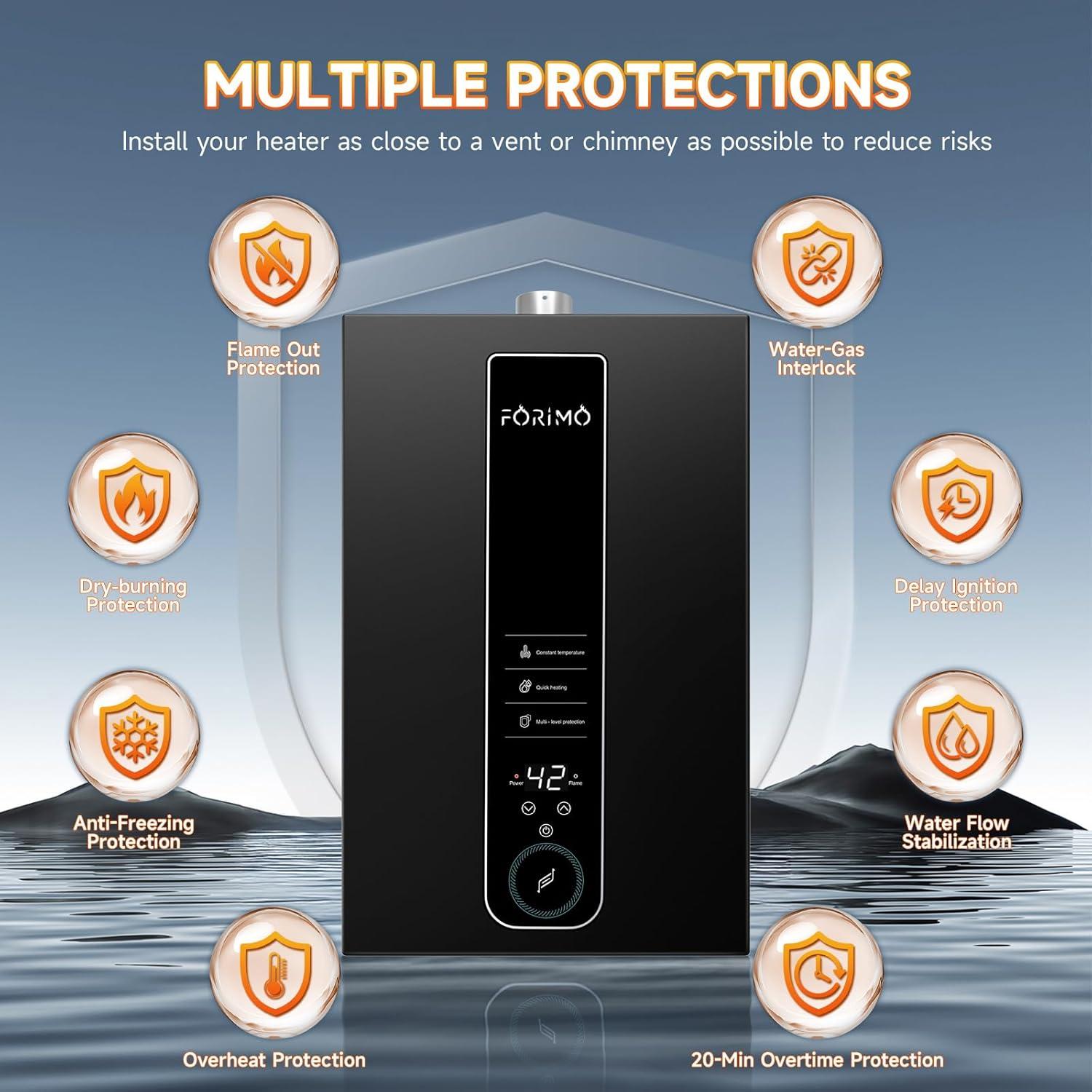 Calentador de Agua Sin Tanque Propano Forimo 16L Digital