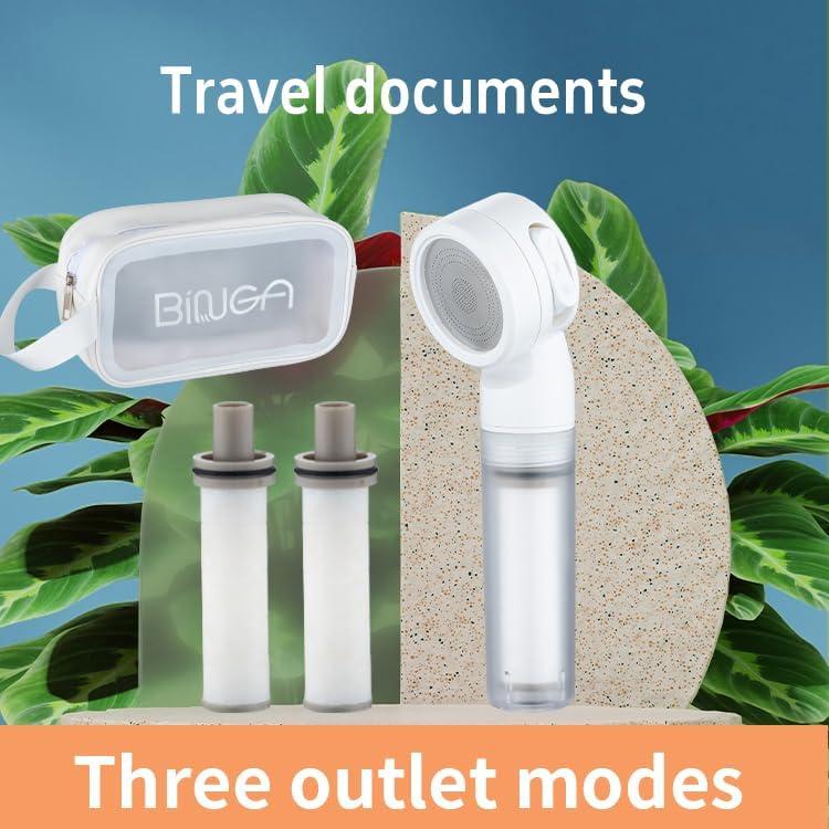 Filtro de Ducha Portátil Binga - Cabezal de Ducha Filtrante 3 Modos