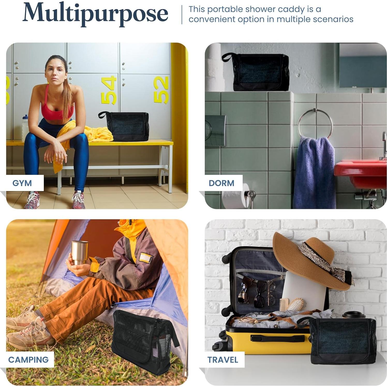 Caddy de Ducha Portátil Fine Living Negro 30.48x7.62x20.32 cm