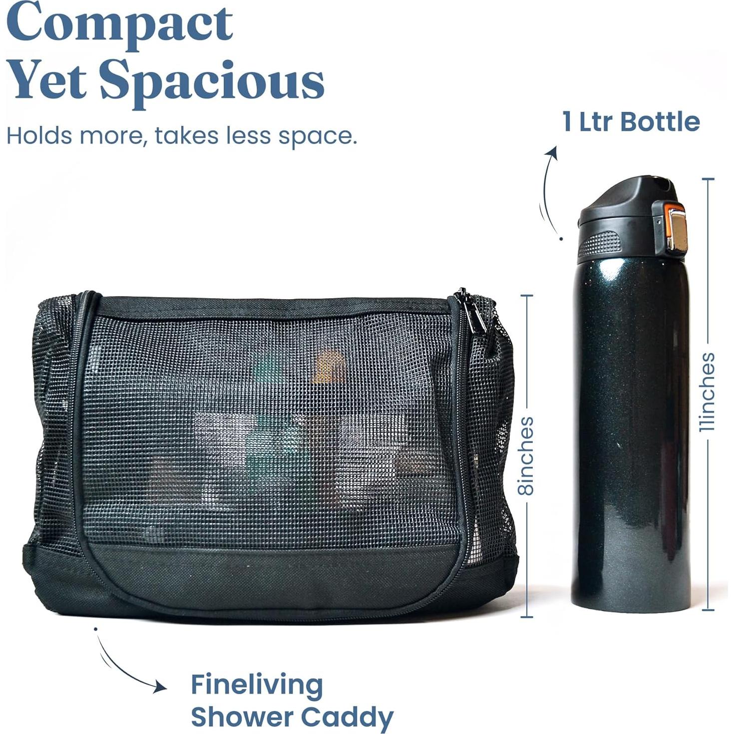 Caddy de Ducha Portátil Fine Living Negro 30.48x7.62x20.32 cm