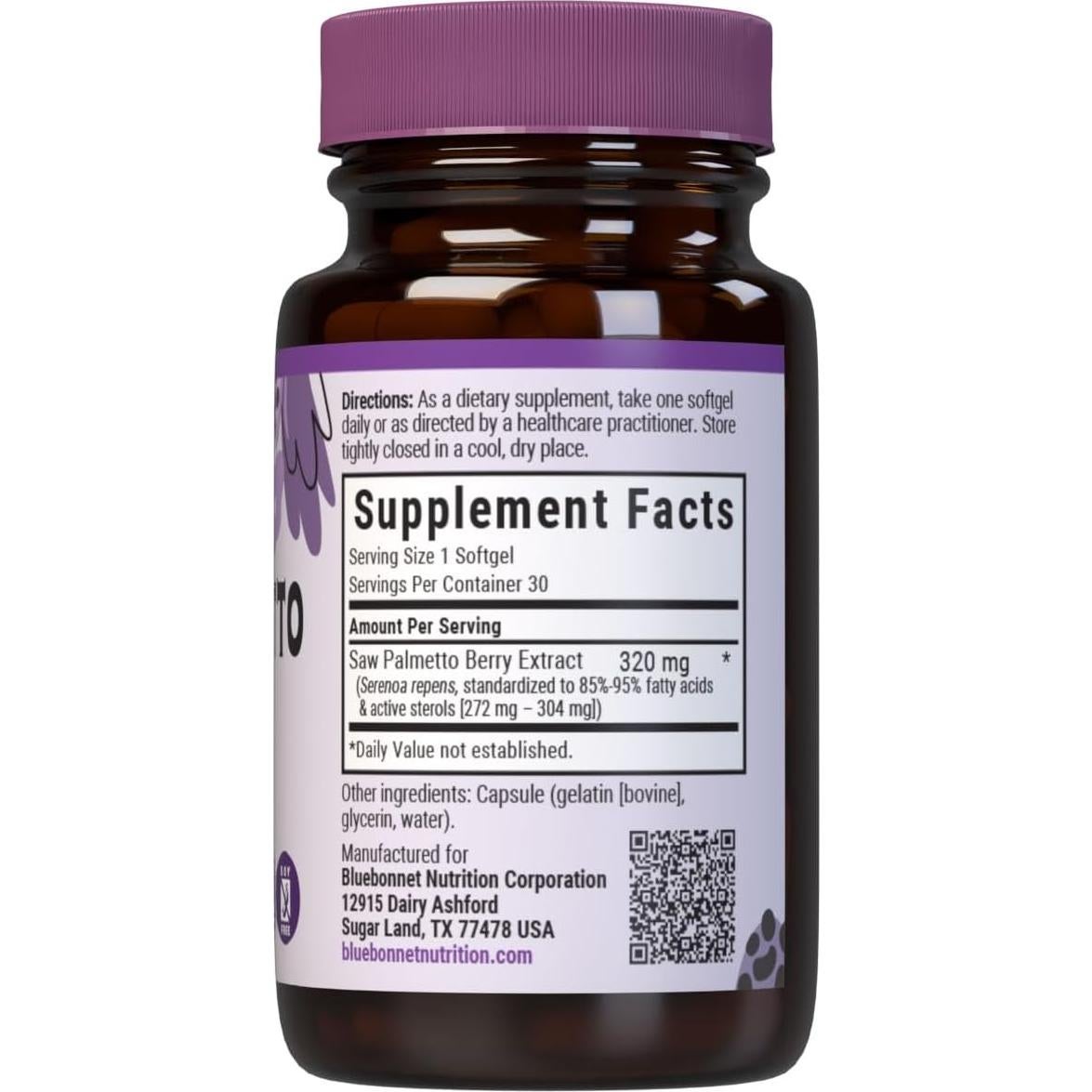 Suplemento de Saw Palmetto BlueBonnet 320 mg 30 Cápsulas