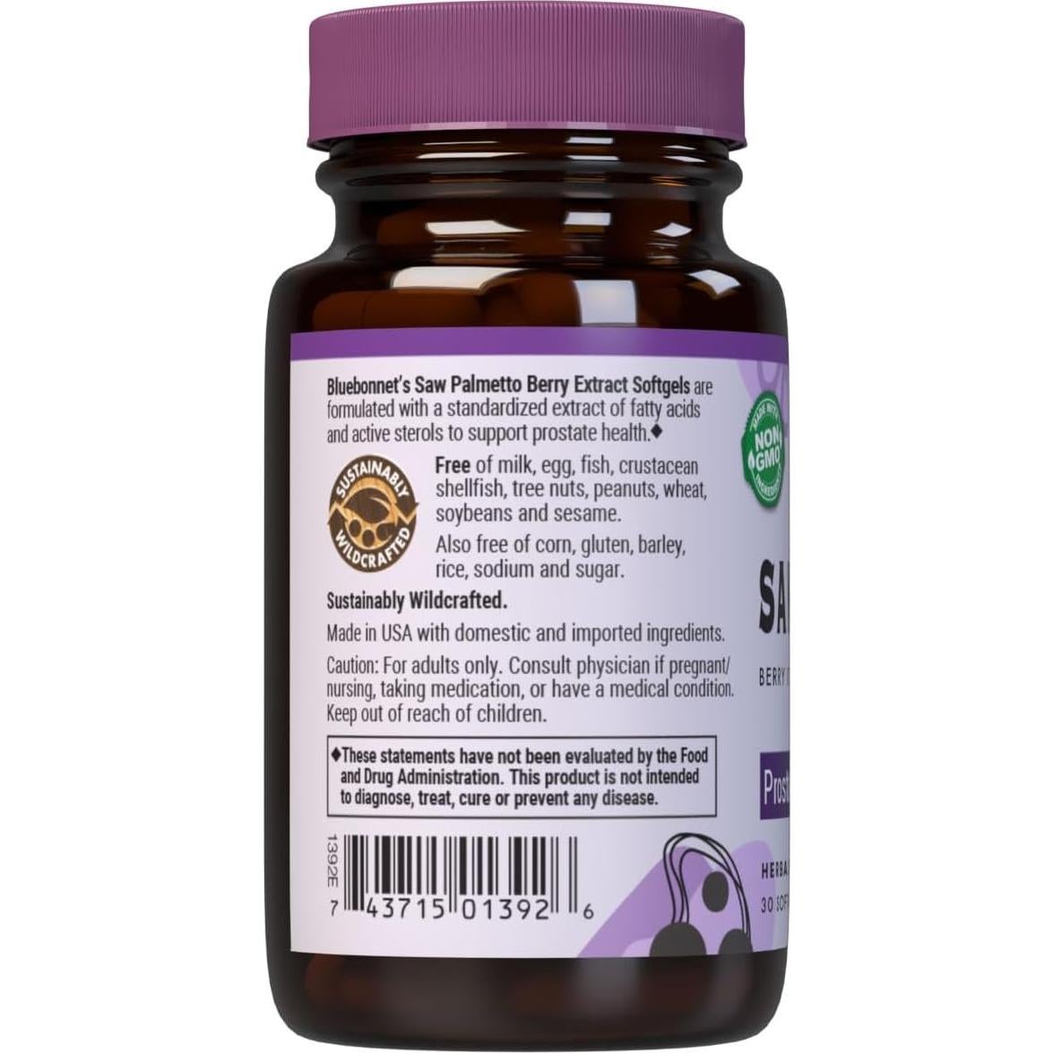 Suplemento de Saw Palmetto BlueBonnet 320 mg 30 Cápsulas
