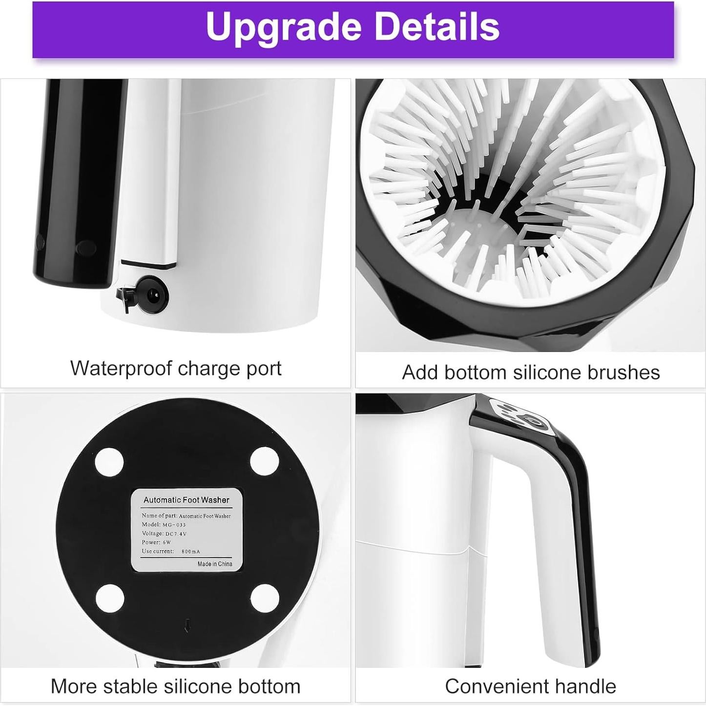 Limpiador Automático de Patas de Perro MYPIN Negro 7.4V Recargable