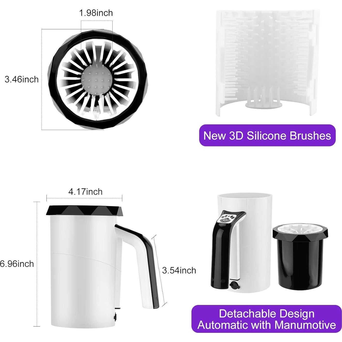 Limpiador Automático de Patas de Perro MYPIN Negro 7.4V Recargable