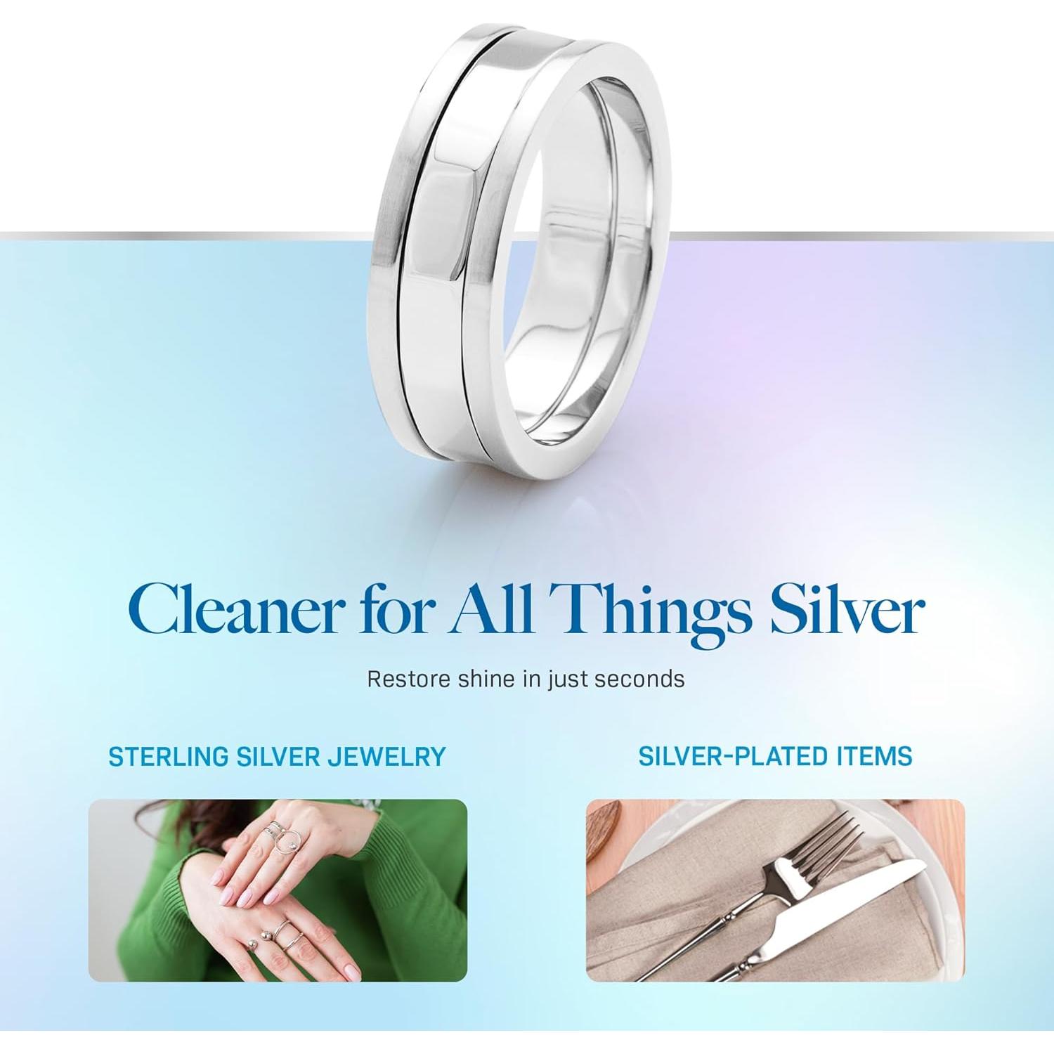 Limpiador de Plata Hagerty 207 ml con Canasta de Inmersión