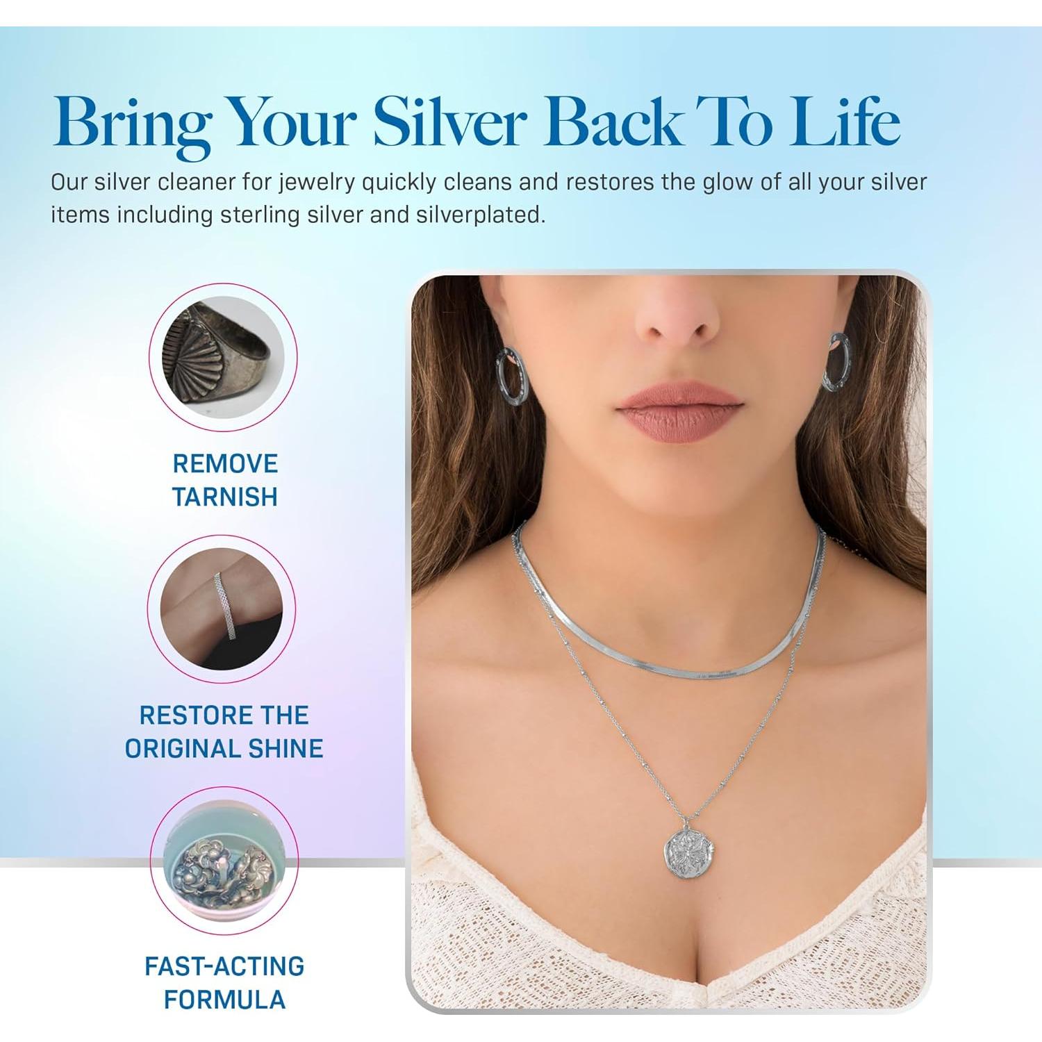 Limpiador de Plata Hagerty 207 ml con Canasta de Inmersión