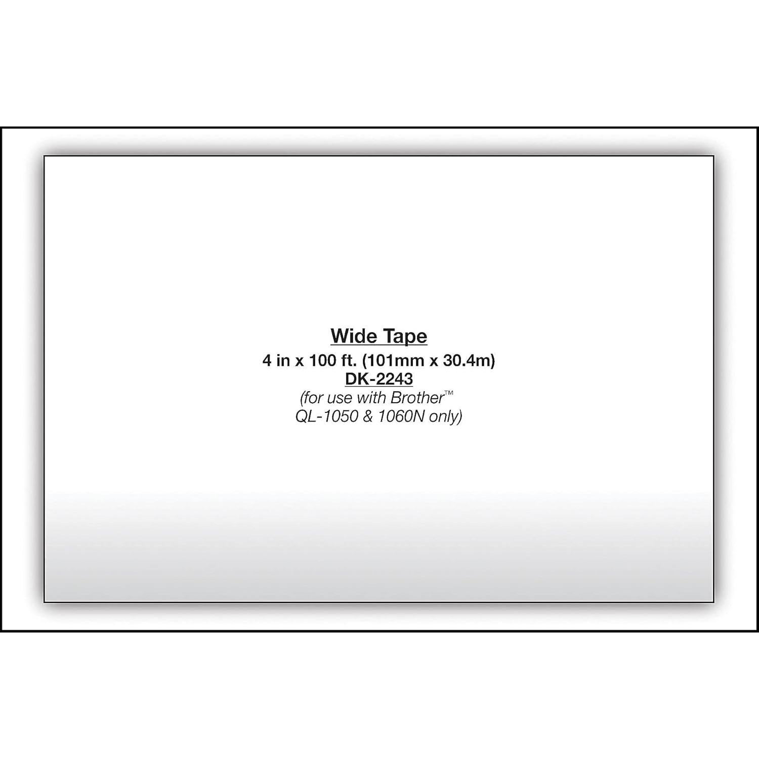 Cinta de papel continua Brother DK-2243 10.16cm x 30.4m negra