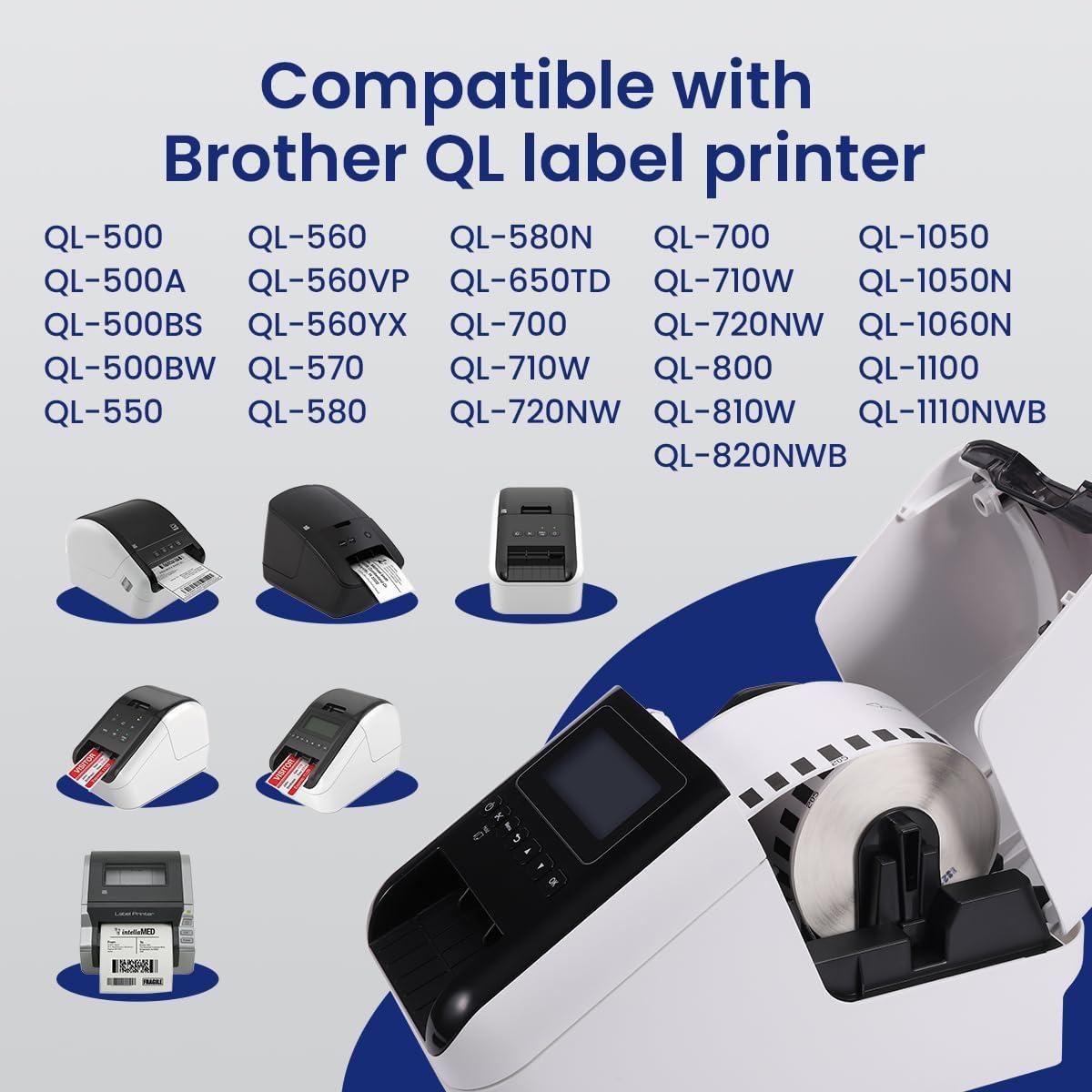 Rollo de Etiquetas Continuas KINGDOM DK-2205 62mm x 30.48m