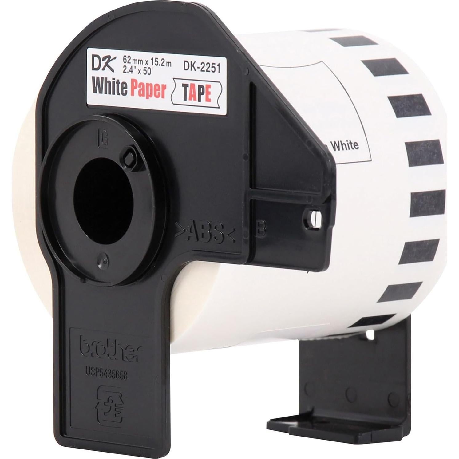 Etiquetas de Reemplazo Brother DK-2251, 6.1 cm x 15.24 m, Negro/Rojo