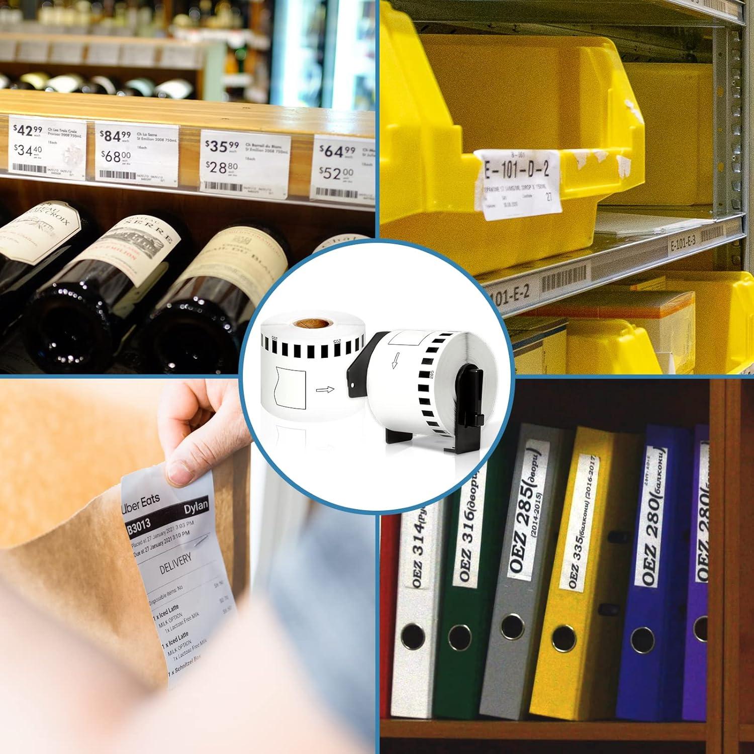 Rollo de Etiquetas COLORWING DK-2205 62mm x 30.48m 6 Rollos