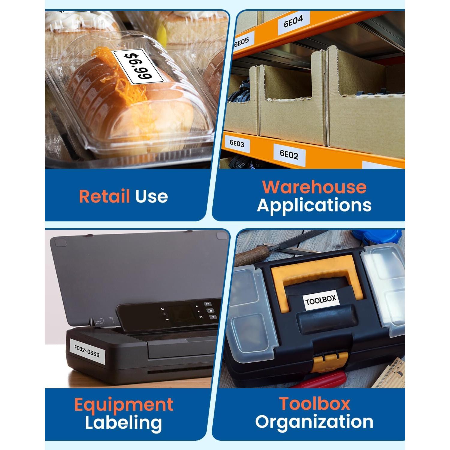 Cinta de Etiquetadora Labelife TZe-251 24mm Blanca 10 Pack