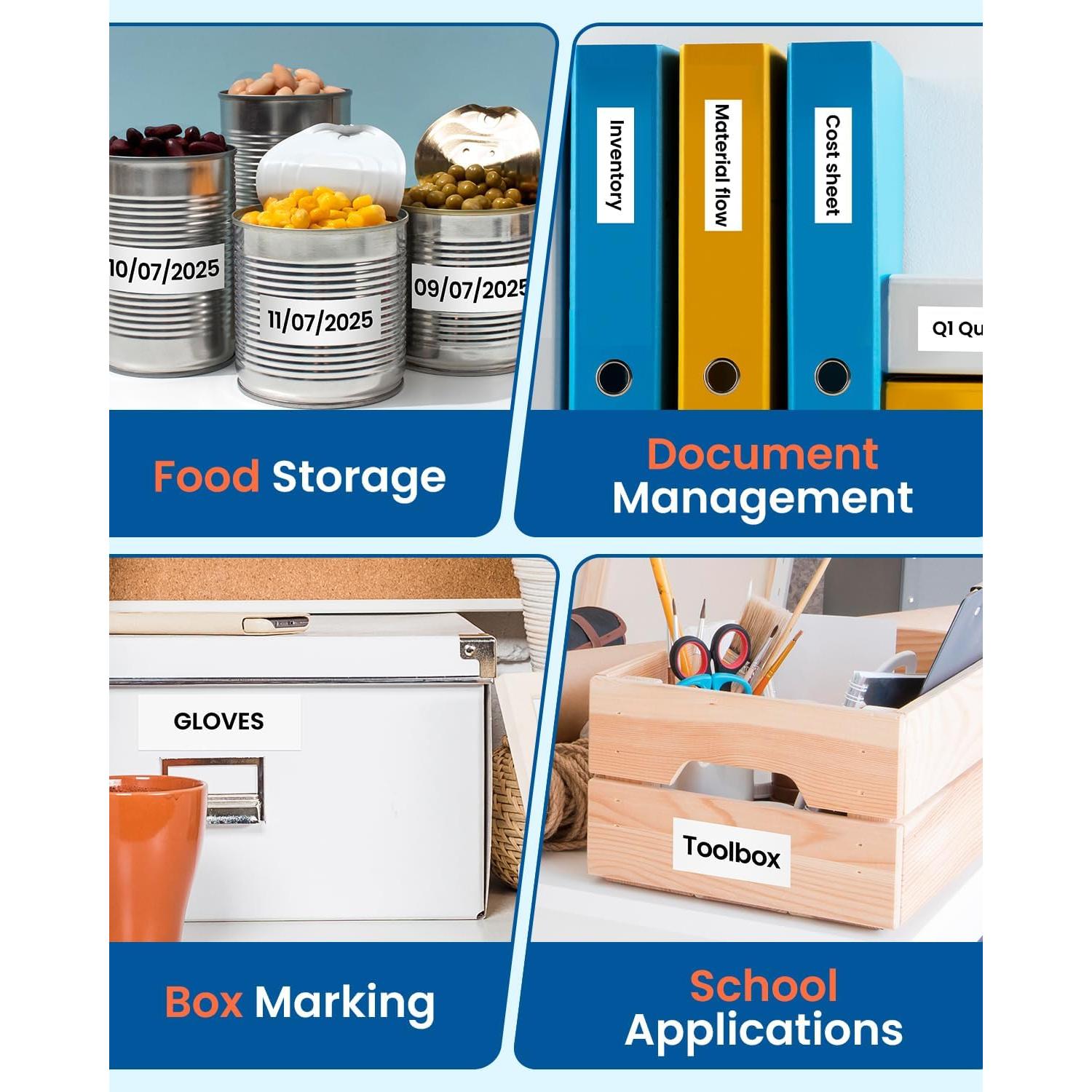 Cinta de Etiquetadora Labelife TZe-251 24mm Blanca 10 Pack