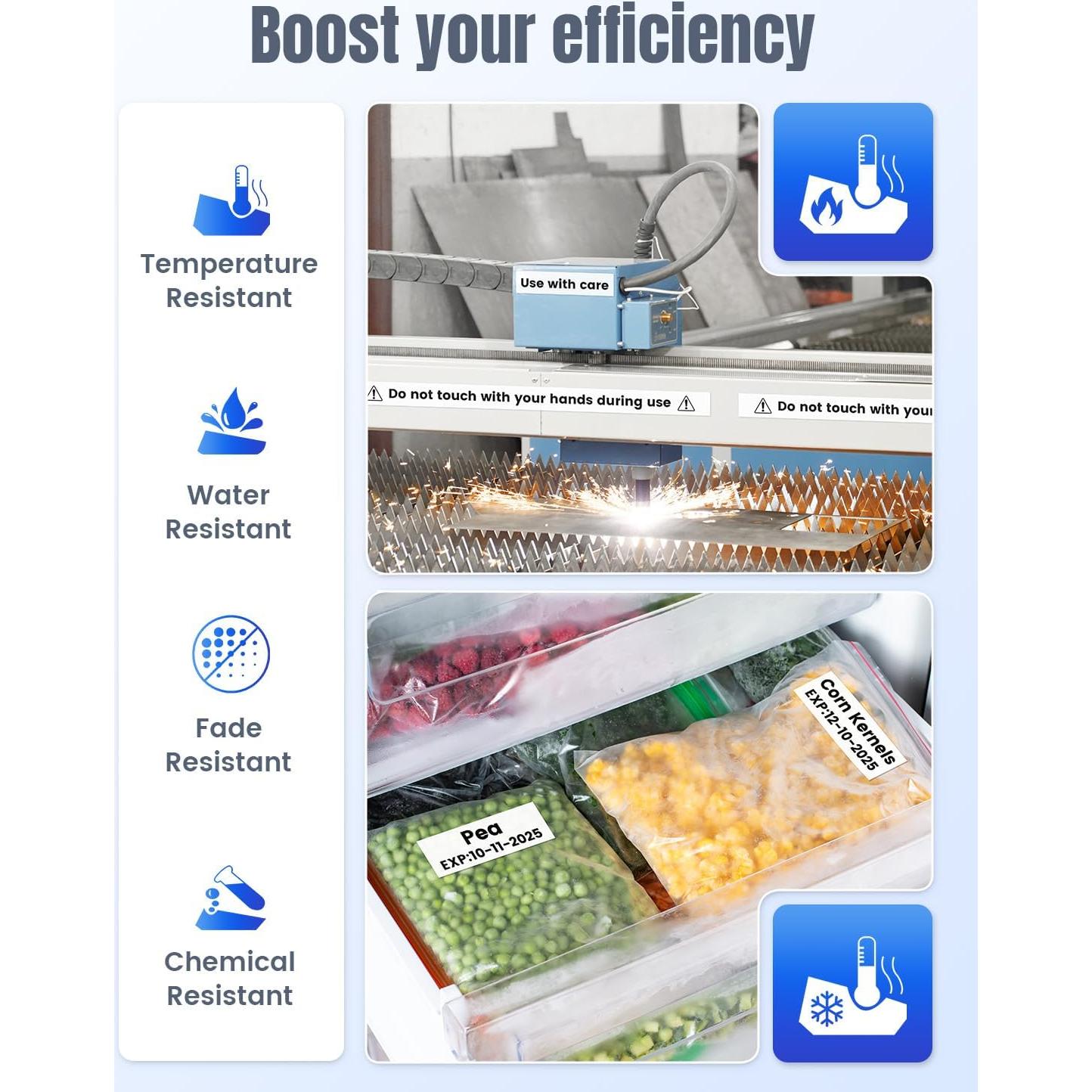 Cinta de Etiquetas Oozmas TZe-251 24mm Negro sobre Blanco 4-Pack