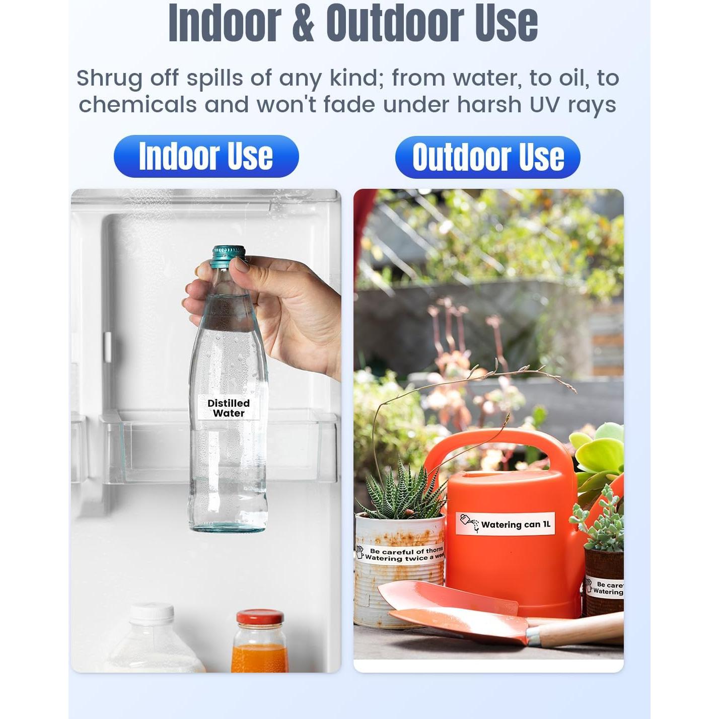 Cinta de Etiquetas Oozmas TZe-251 24mm Negro sobre Blanco 4-Pack