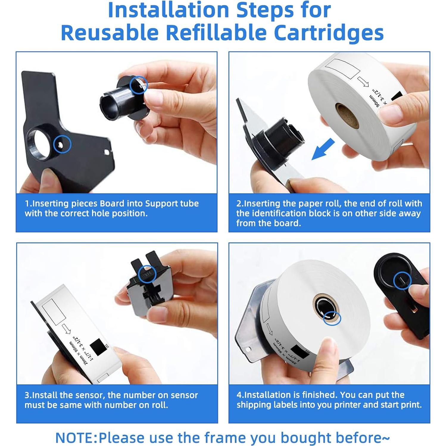 12 Rollos Etiquetas de Dirección Printholic DK-1201 29mm x 90mm