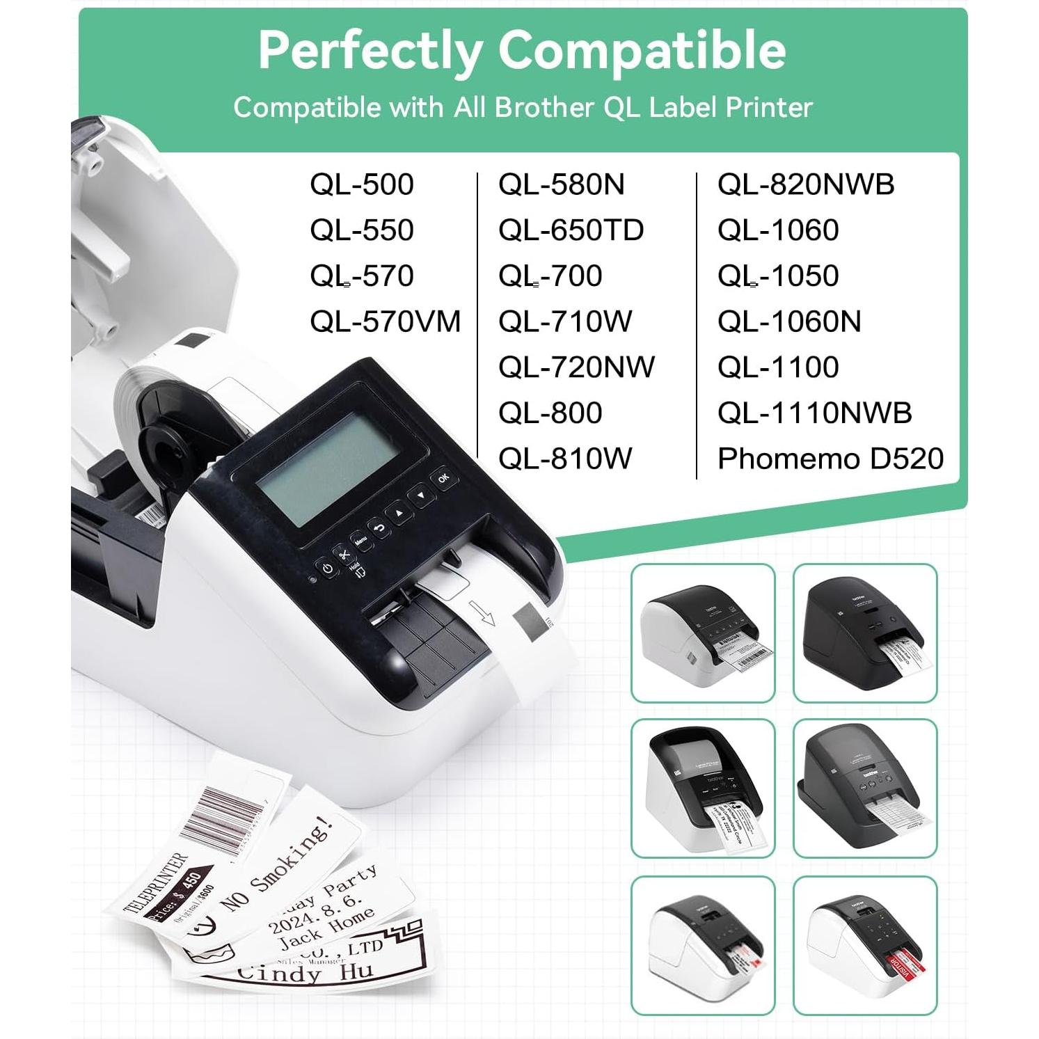 12 Rollos Etiquetas Troqueladas Labelife DK-1201 29x90mm