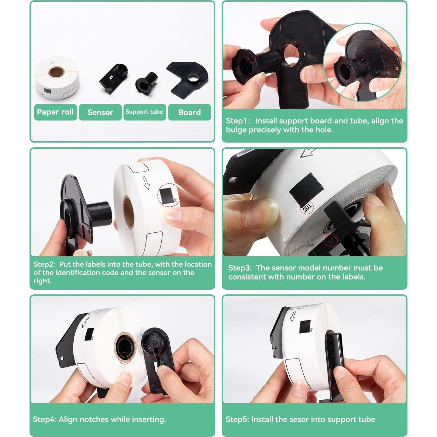 12 Rollos Etiquetas Troqueladas Labelife DK-1201 29x90mm