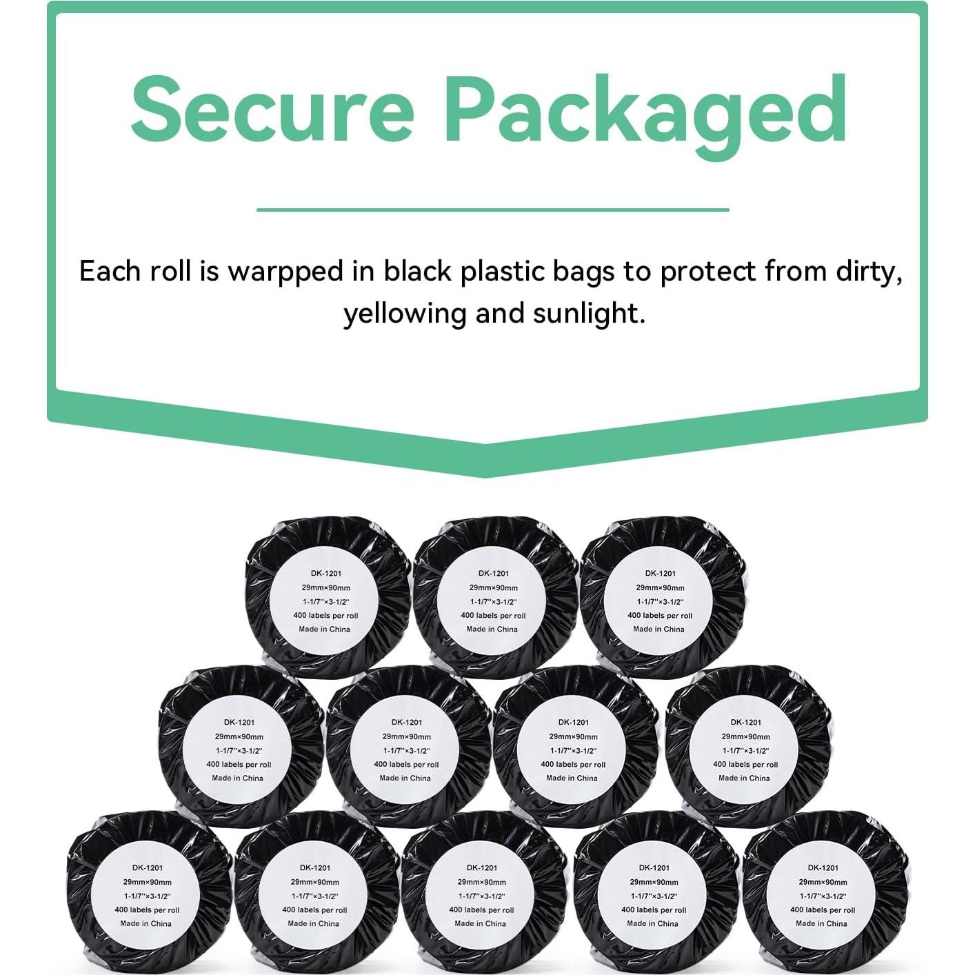 12 Rollos Etiquetas Troqueladas Labelife DK-1201 29x90mm