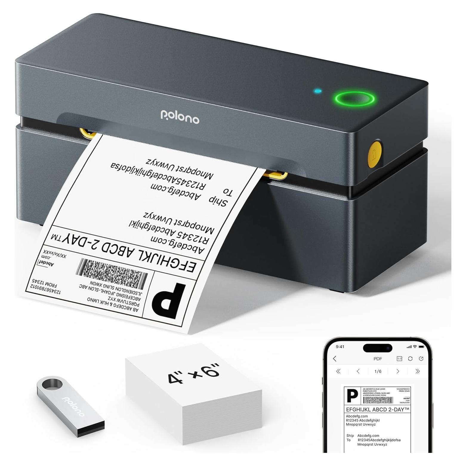 Impresora de Etiquetas Térmicas Bluetooth POLONO PL80E 4x6