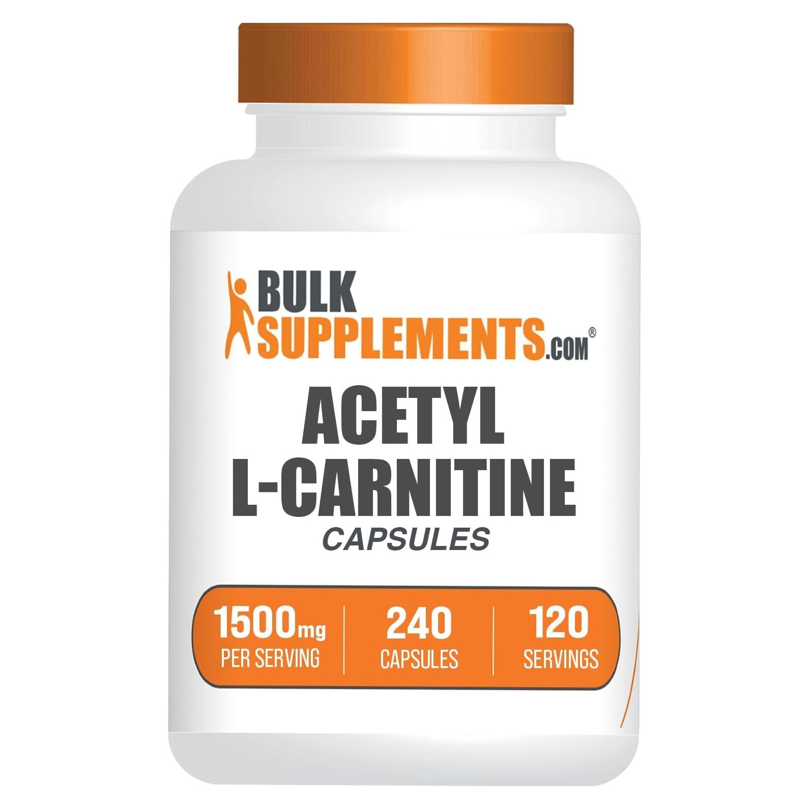 Cápsulas de Acetil L-Carnitina 1500mg BulkSupplements 240 Unidades